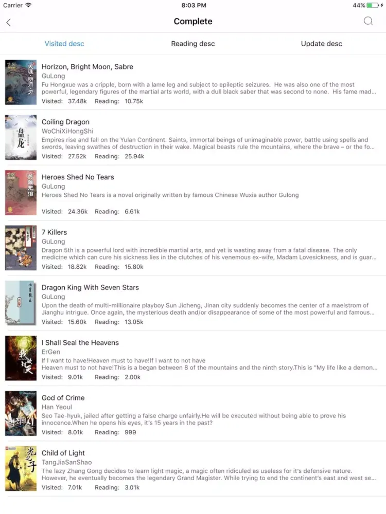 Capturas de pantalla de XianXia-fantasy,martial novels iPad 