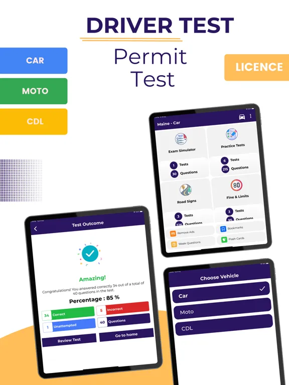Maine BMV Practice Test - ME iPad 应用截图