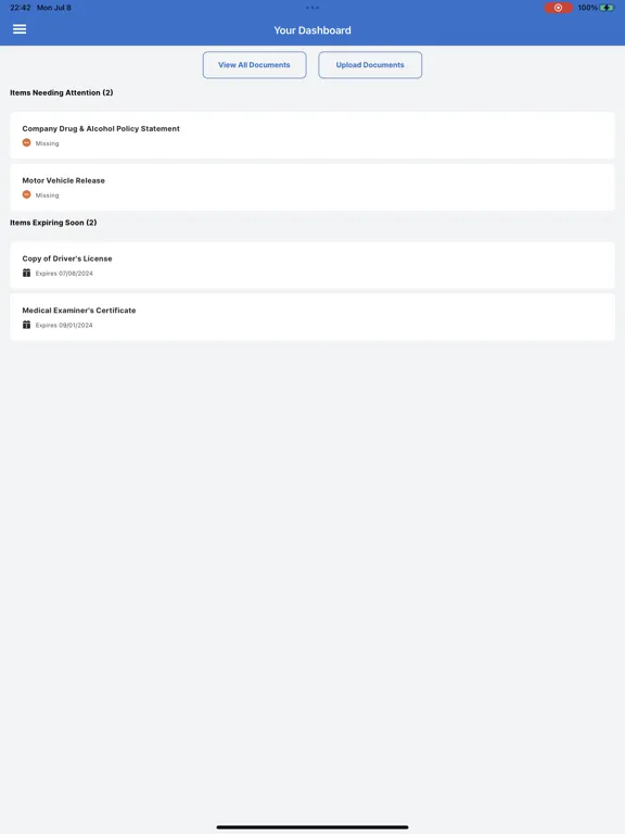 Capturas de pantalla de DataSense Mobile iPad 