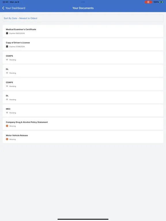 Capturas de pantalla de DataSense Mobile iPad 