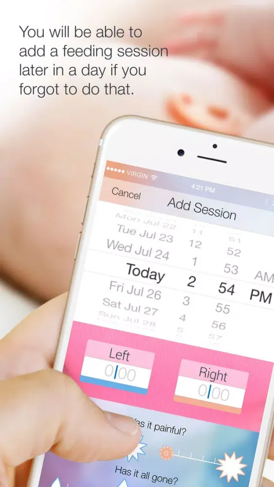 Breastfeeding – a tracker of when and for how long your baby feeds 스크린샷