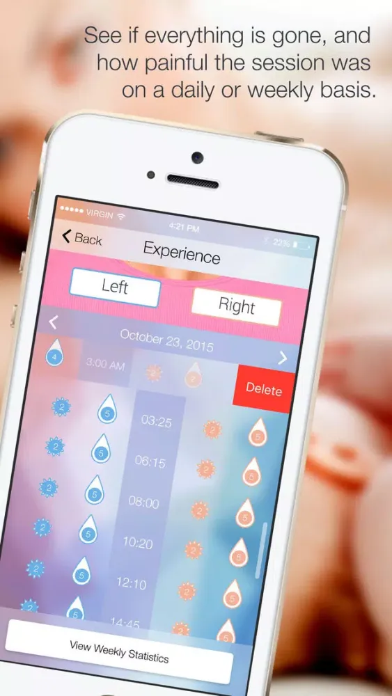 Breastfeeding – a tracker of when and for how long your baby feeds 스크린샷