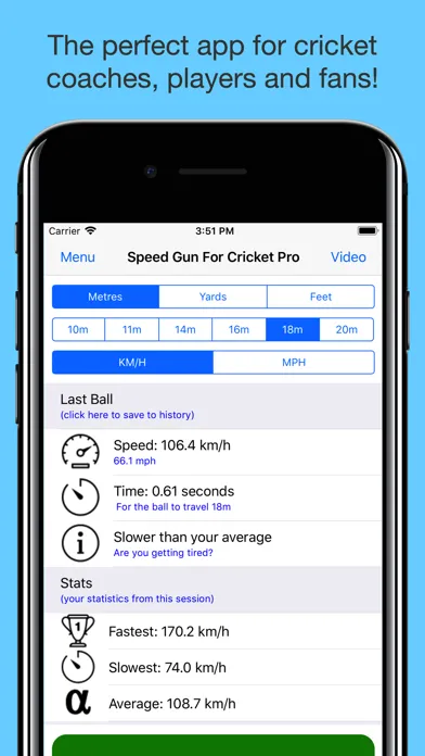 Speed Gun for Cricket Pro Ekran Görüntüleri