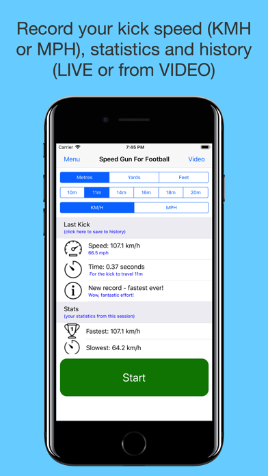 Tangkapan skrin Speed Gun For Football