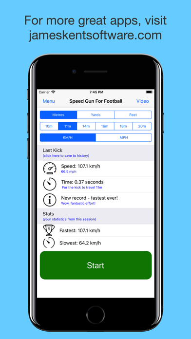 Tangkapan skrin Speed Gun For Football