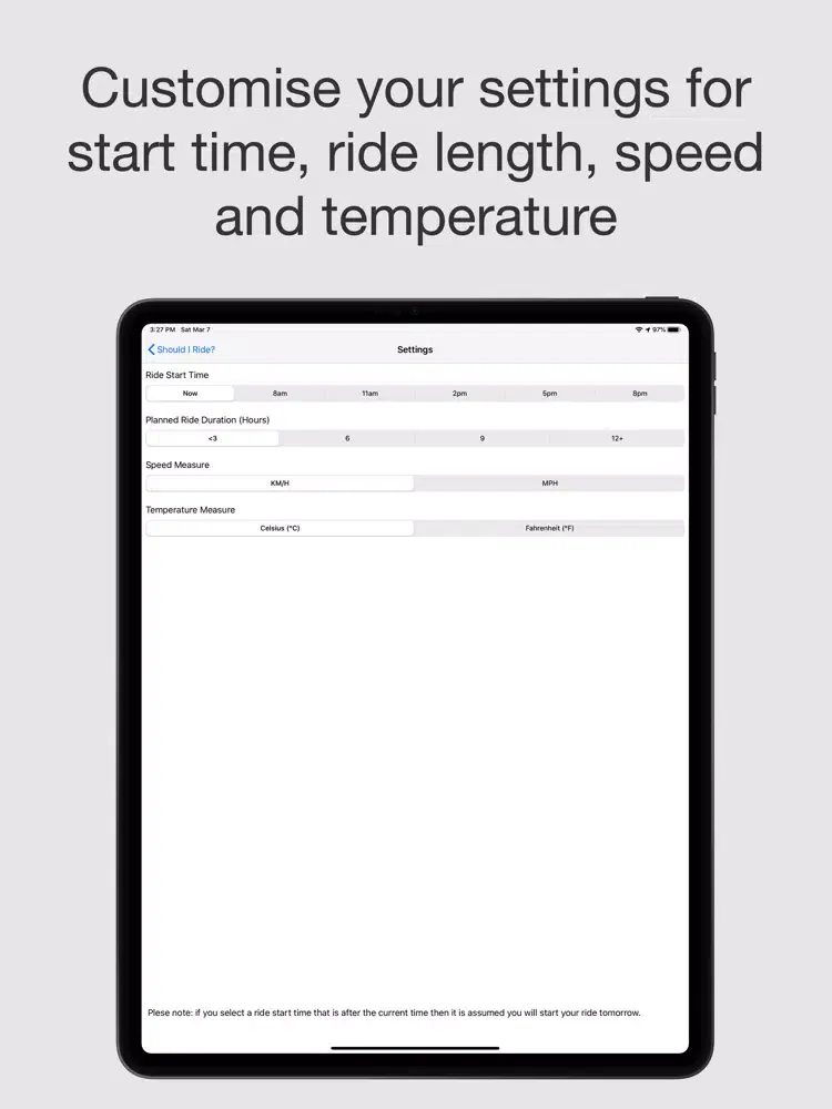 Should I Ride? iPad  سکرین شاٹس