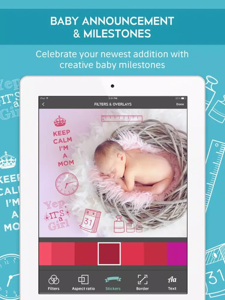 Tangkapan skrin Bump and Baby Milestone Photo Editor Video Editor iPad 