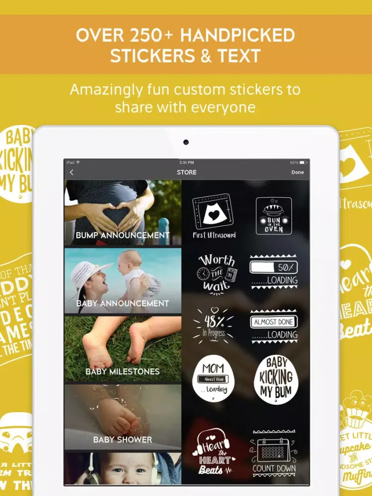 Tangkapan skrin Bump and Baby Milestone Photo Editor Video Editor iPad 
