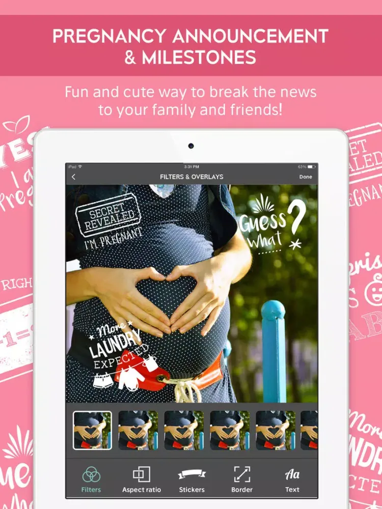 Tangkapan skrin Bump and Baby Milestone Photo Editor Video Editor iPad 
