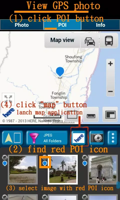 GPS Photo Viewer (use HereMap) Screenshots