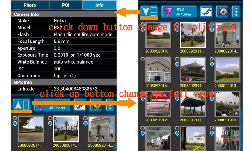 GPS Photo Viewer (use HereMap) Screenshots