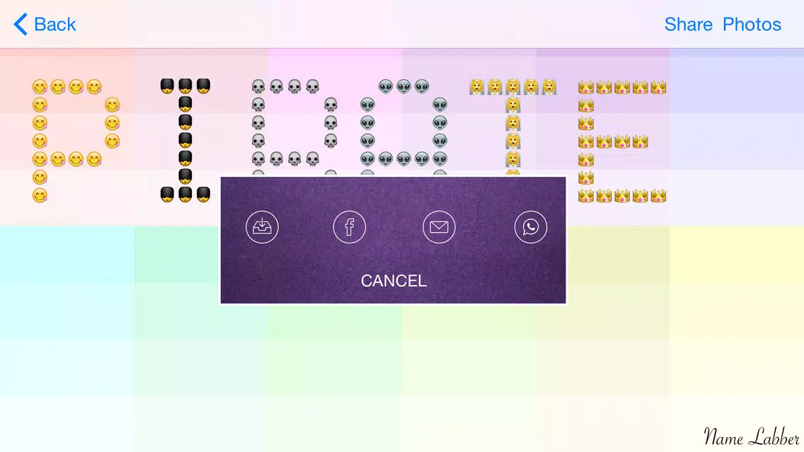 Capturas de tela do Emoji Name