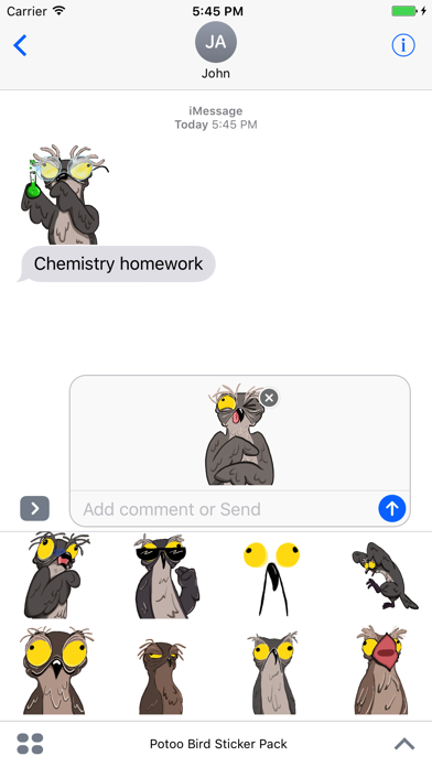 Potoo Bird Sticker Pack 스크린샷
