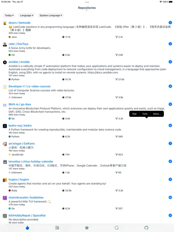 Captures d'écran de PPHub For GitHub - Developer iPad 