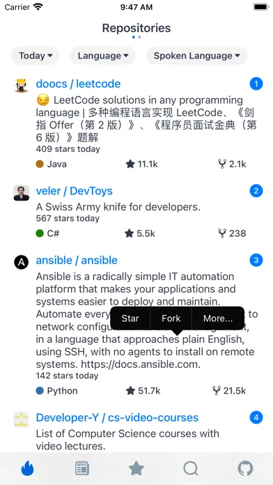 Captures d'écran de PPHub For GitHub - Developer