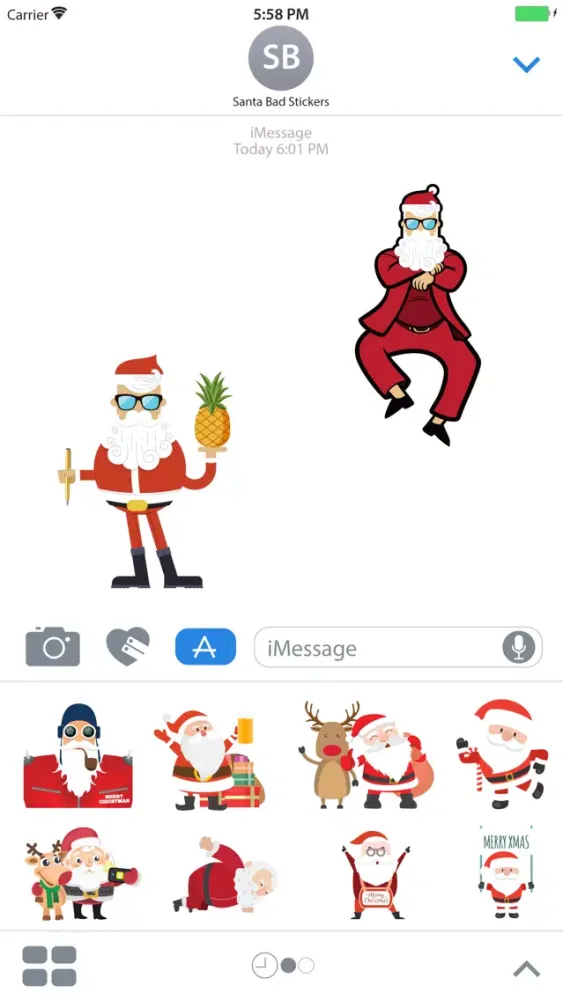 صور Bad Santa iMessage Stickers for Christmas