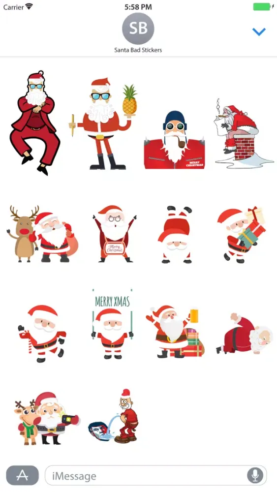 صور Bad Santa iMessage Stickers for Christmas