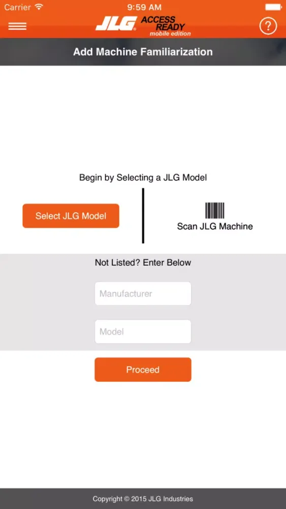 ภาพหน้าจอของ JLG AccessReady Mobile