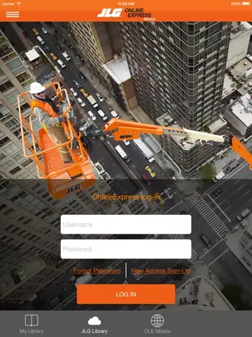 Tangkapan skrin JLG Online Express Library iPad 