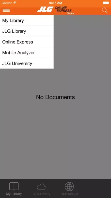Tangkapan skrin JLG Online Express Library