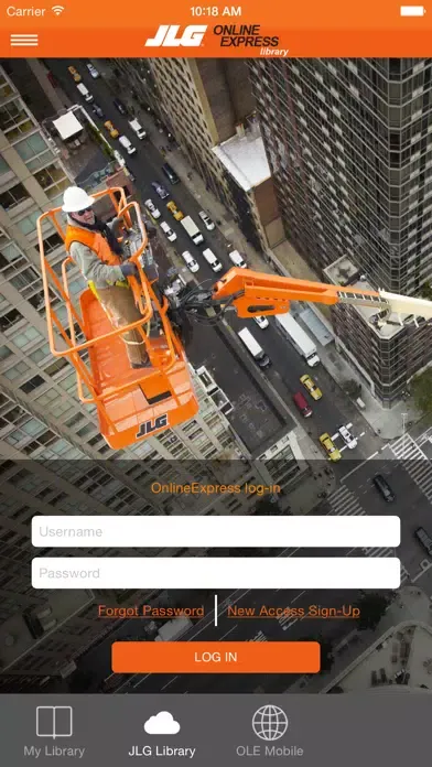 Tangkapan skrin JLG Online Express Library