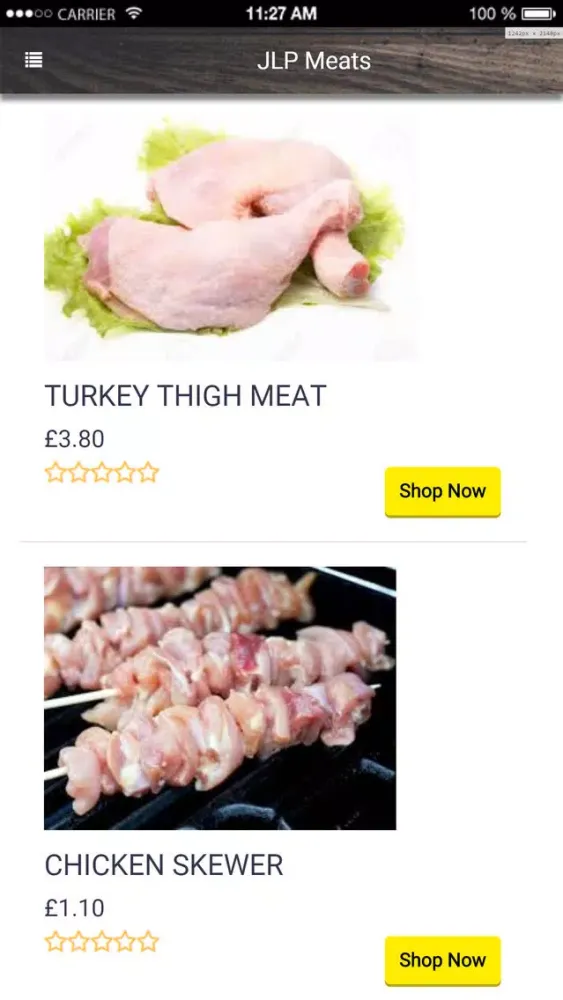 Tangkapan skrin JLP Meats