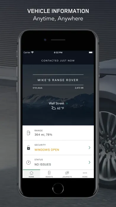 Screenshot di Land Rover Remote