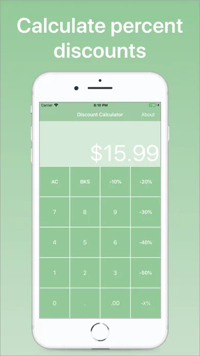 ภาพหน้าจอของ Percentage Discount Calculator