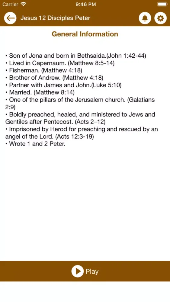 Ảnh chụp màn hình của Jesus 12 Disciples Peter