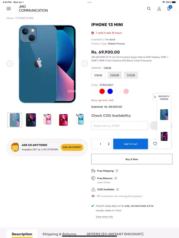 Tangkapan layar JMD COMMUNICATION iPad 