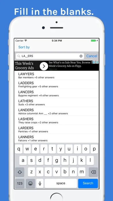 Cluebird: Crossword Helper应用截图