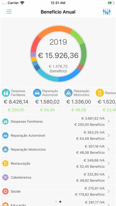 Capturas de pantalla de eFatura