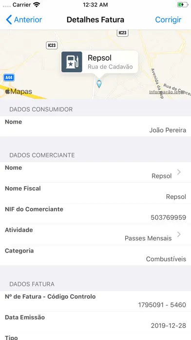 Capturas de pantalla de eFatura
