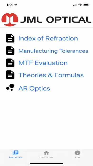 JML Optical Calculator 스크린샷