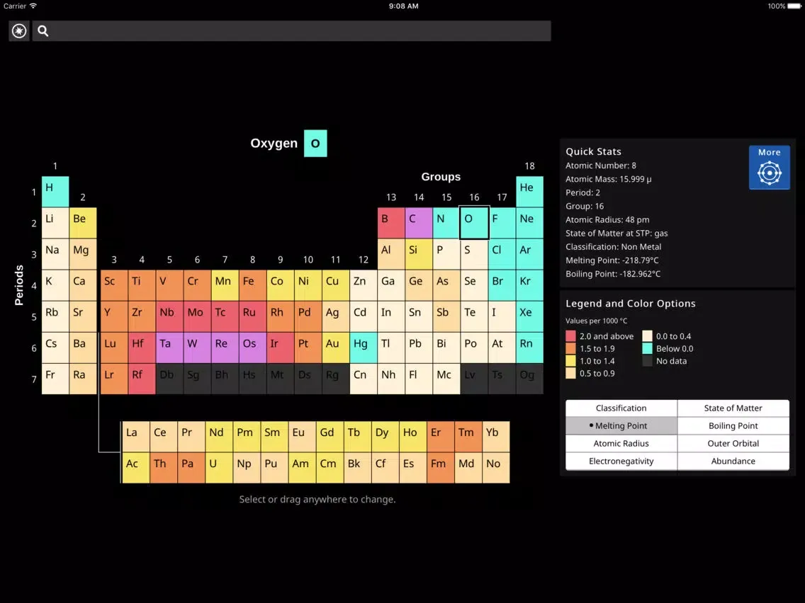 Capturas de tela do FlashMapper's Periodic Table iPad 