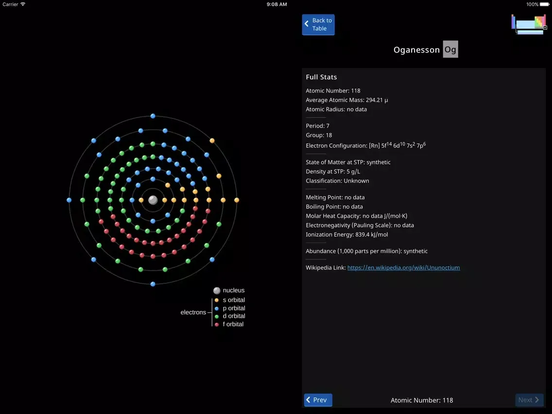 Capturas de tela do FlashMapper's Periodic Table iPad 