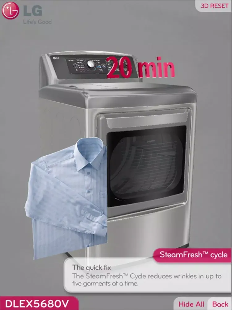 Capturas de pantalla de LG WASHER 3D (REAR) (US, EN) iPad 