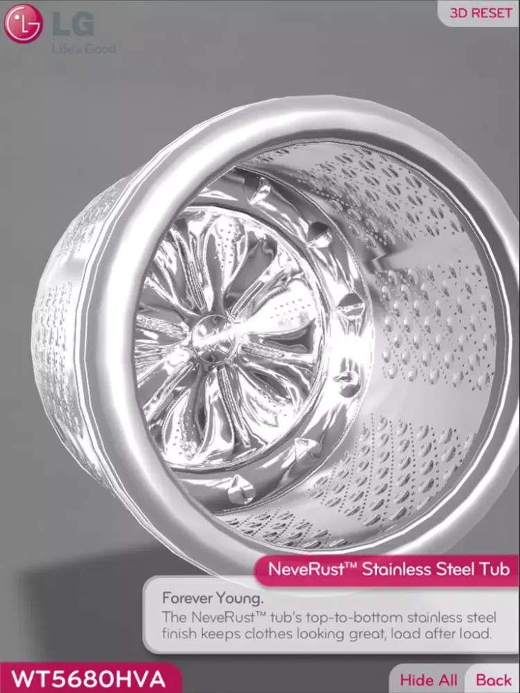 Capturas de pantalla de LG WASHER 3D (REAR) (US, EN) iPad 