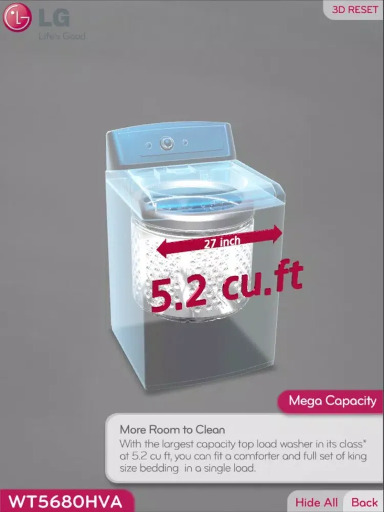 Capturas de pantalla de LG WASHER 3D (REAR) (US, EN) iPad 