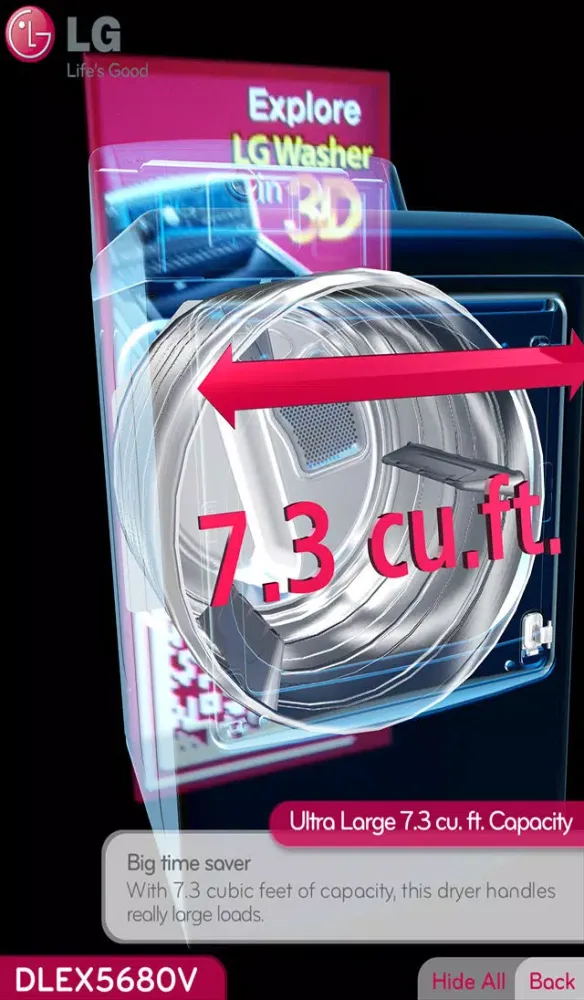 Capturas de pantalla de LG WASHER 3D (REAR) (US, EN)