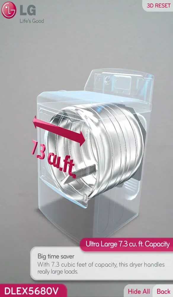 Capturas de pantalla de LG WASHER 3D (REAR) (US, EN)