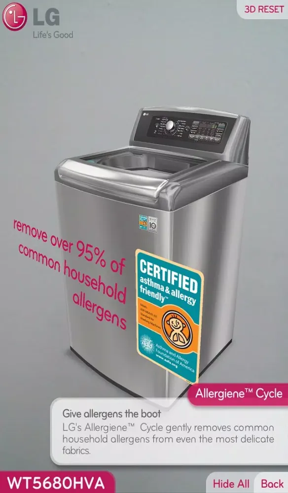 Capturas de pantalla de LG WASHER 3D (REAR) (US, EN)