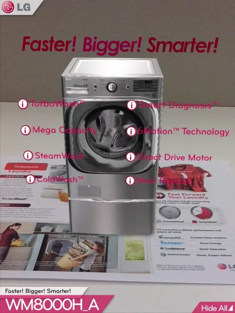 LG Turbowash ™ 3D AR App iPad  Screenshots