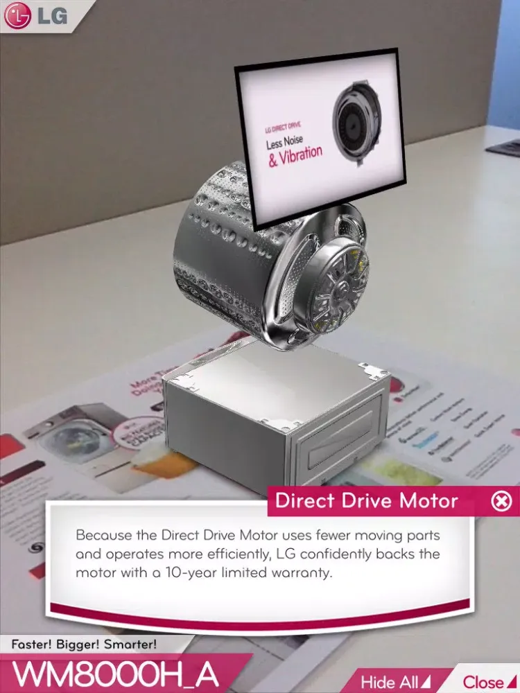 LG Turbowash ™ 3D AR App iPad  Screenshots