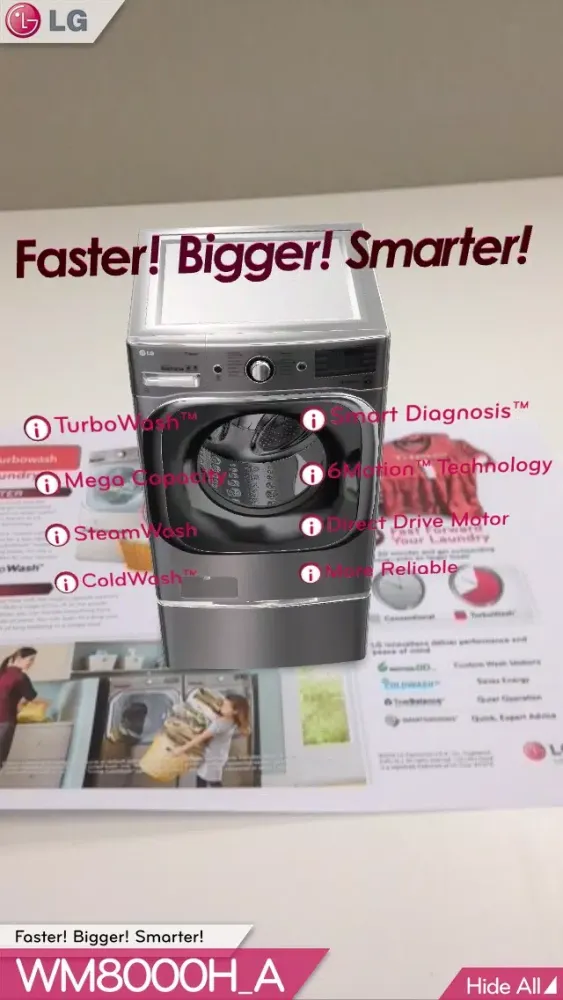 LG Turbowash ™ 3D AR App Screenshots