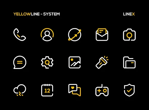 YellowLine Icon Pack : LineX-screenshot-2