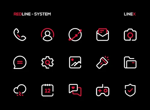 RedLine Icon Pack : LineX-screenshot-2