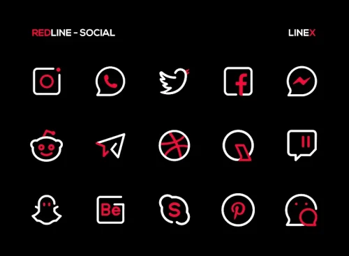 RedLine Icon Pack : LineX-screenshot-4