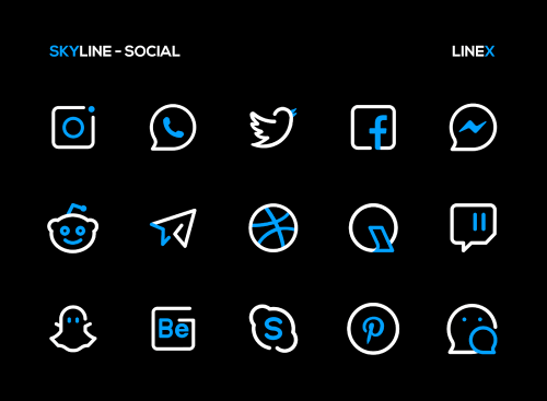 SkyLine Icon Pack: LineX Blue-screenshot-4