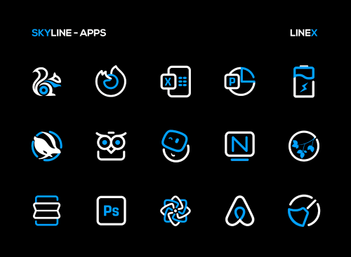 SkyLine Icon Pack: LineX Blue-screenshot-6